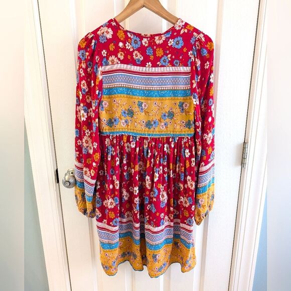 R. Vivimos Bohemian Long Sleeve Floral Dress Small - Picture 2 of 9